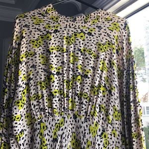 Ghost Anais Poppy Floral Lime Dress